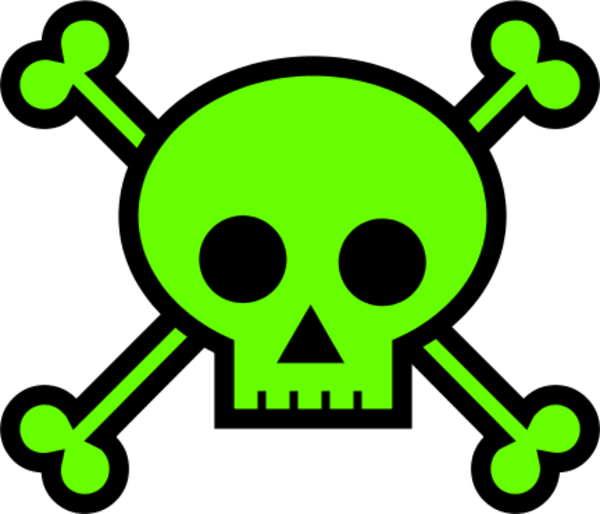 Green Skulland Crossbones Graphic PNG Image