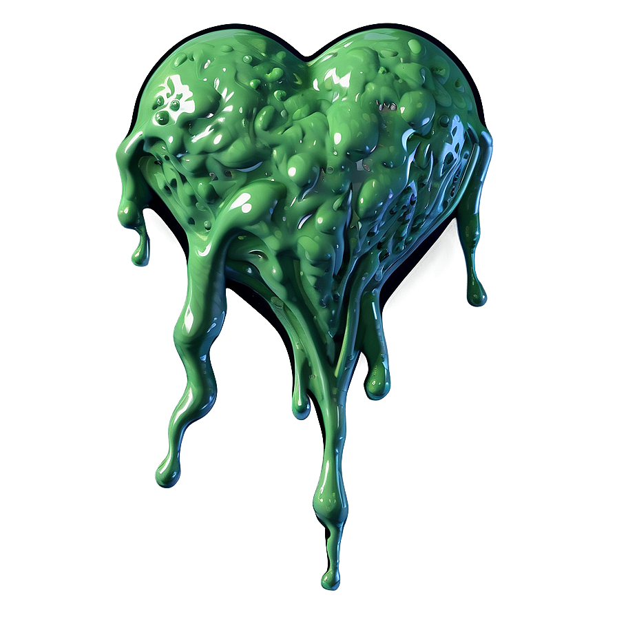 Green Slime Heart Png Pof PNG Image