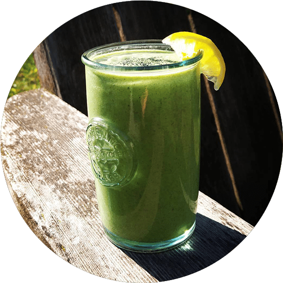 Green Smoothiewith Lemon Garnish.jpg PNG Image