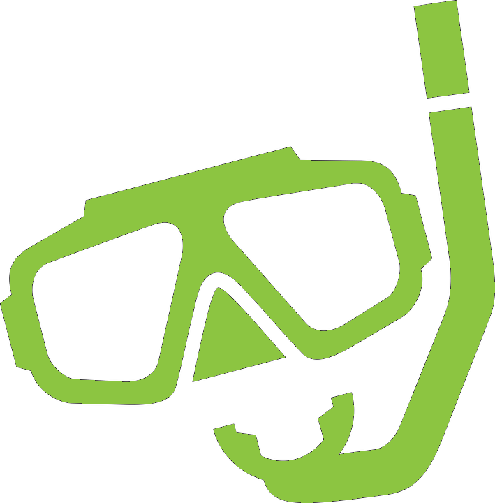 Green Snorkel Mask Icon PNG Image