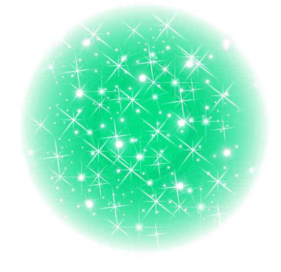 Green Sparkling Globe Effect PNG Image