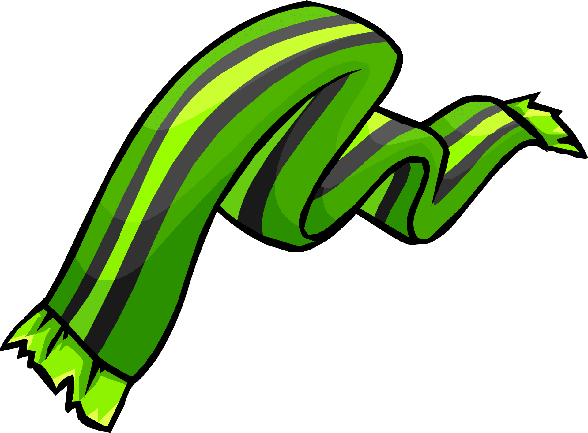 Green Striped Scarf Cartoon PNG Image