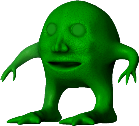 Green Surreal Creature3 D PNG Image