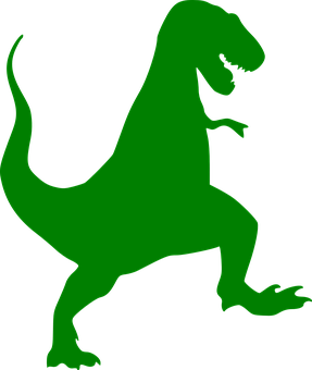 Green T Rex Silhouette PNG Image