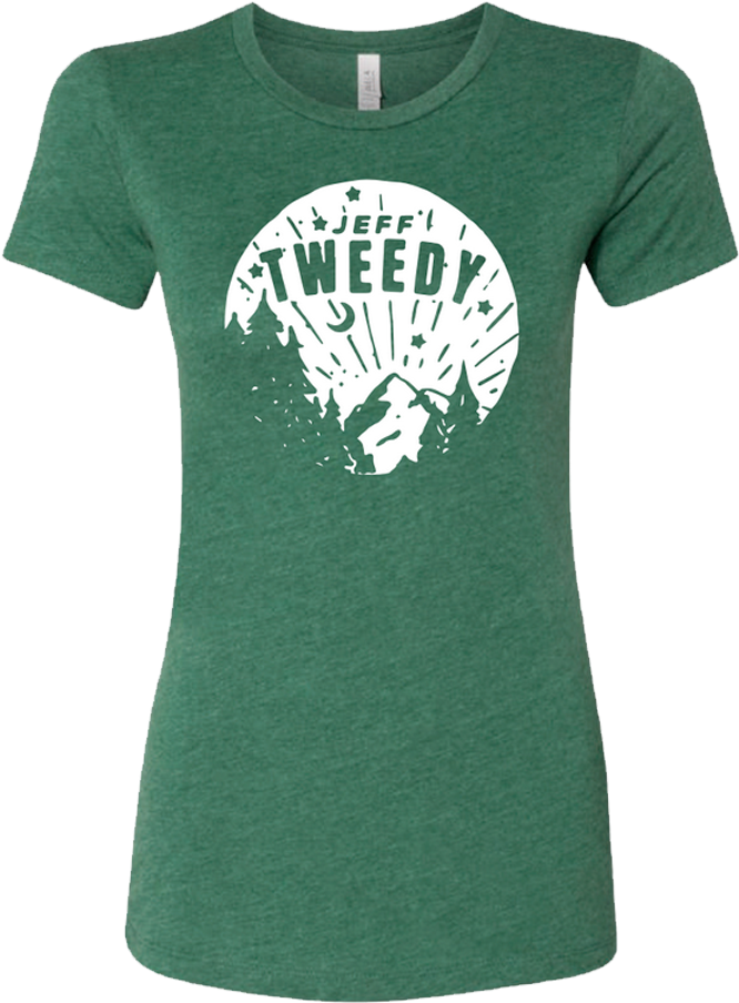 Green T Shirtwith White Graphic Print PNG Image