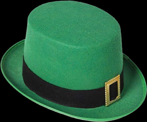 Green Top Hatwith Gold Buckle PNG Image