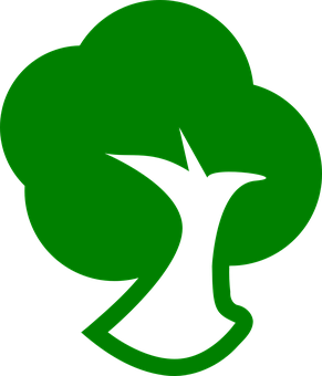 Green Tree Silhouette Graphic PNG Image