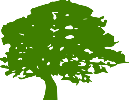 Green Tree Silhouette PNG Image