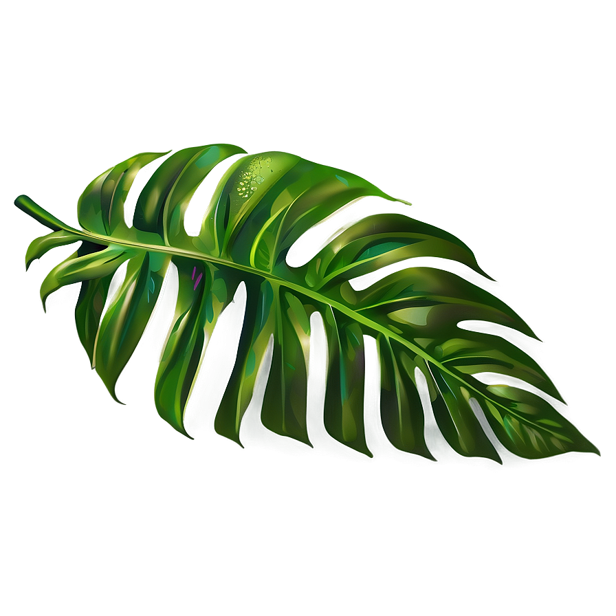 Green Tropical Leaf Illustration Png Kyq PNG Image