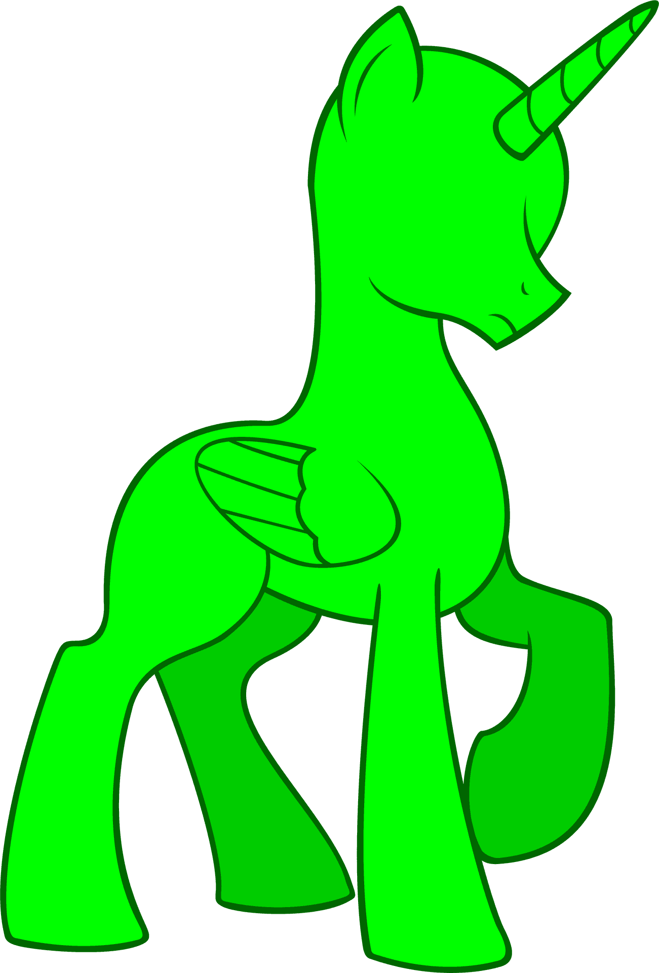 Green Unicorn M L P Base PNG Image