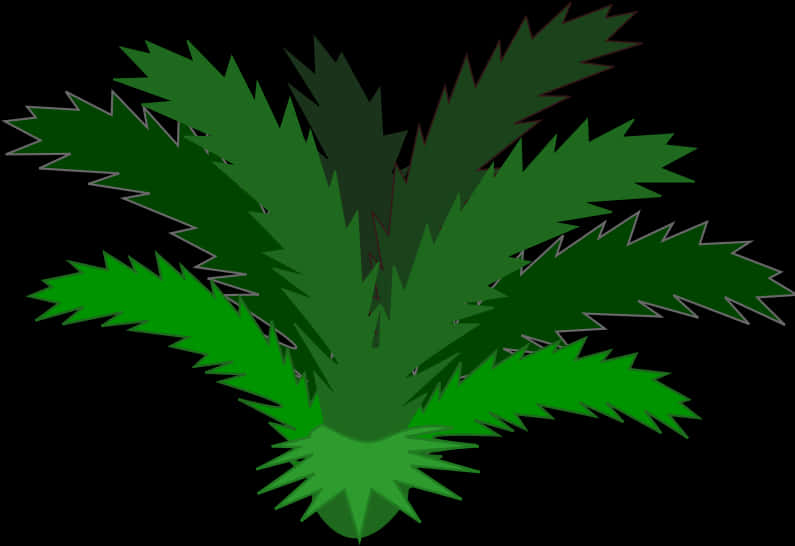 Green Vector Bush Illustration PNG Image