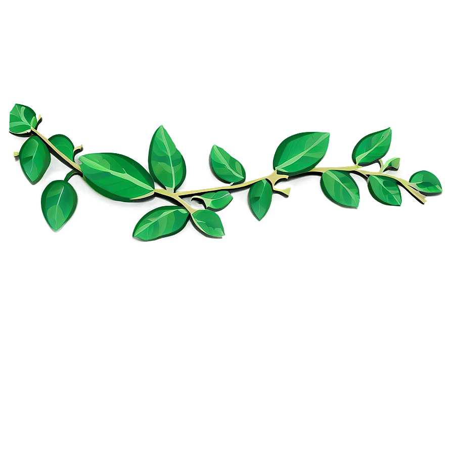 Green Vine Branch Illustration PNG Image