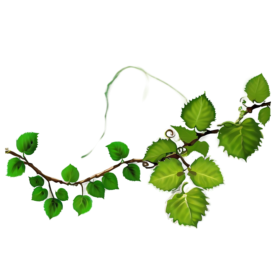 Green Vine Leaves Branch.png PNG Image