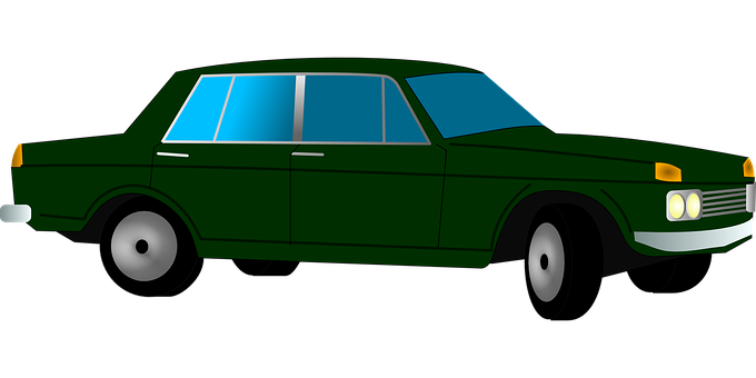 Green Vintage Car Illustration PNG Image