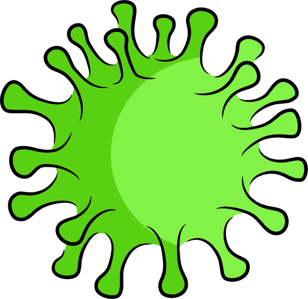 Green Virus Illustration PNG Image