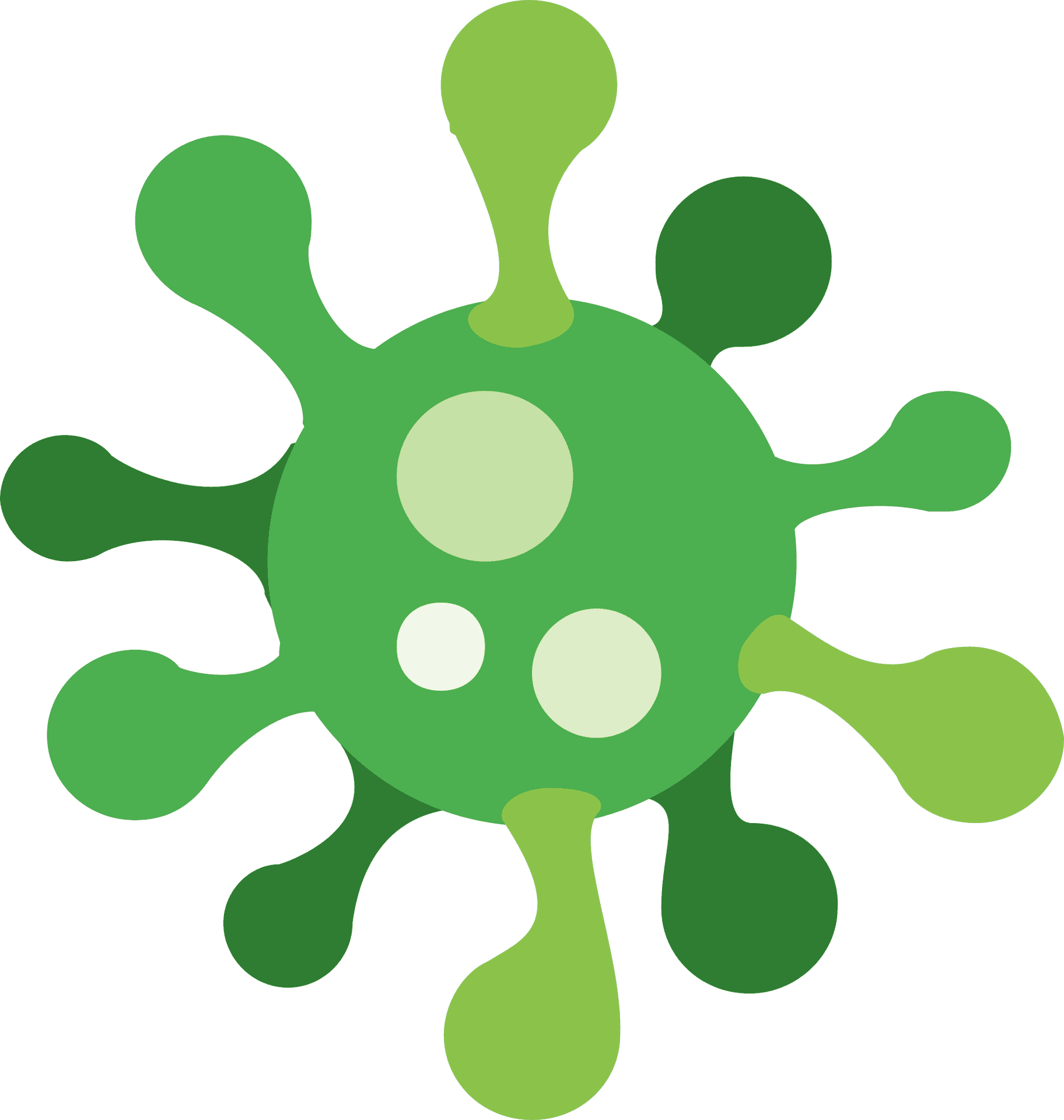 Green Virus Illustration.png PNG Image