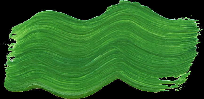 Green Wavy Brush Stroke PNG Image