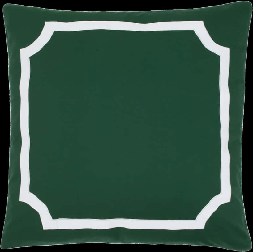 Green White Border Decorative Pillow PNG Image