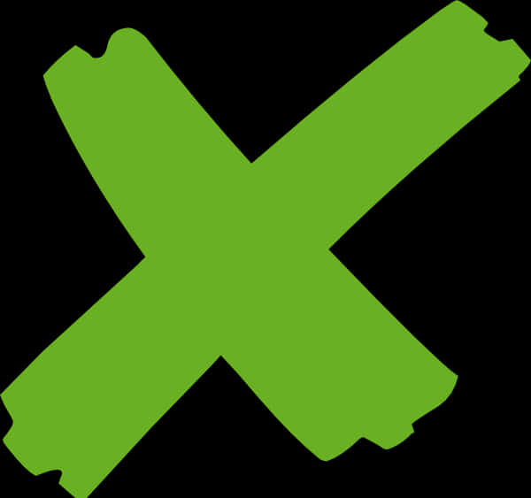 Green X Symbolon Black Background PNG Image