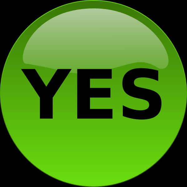 Green Yes Button PNG Image