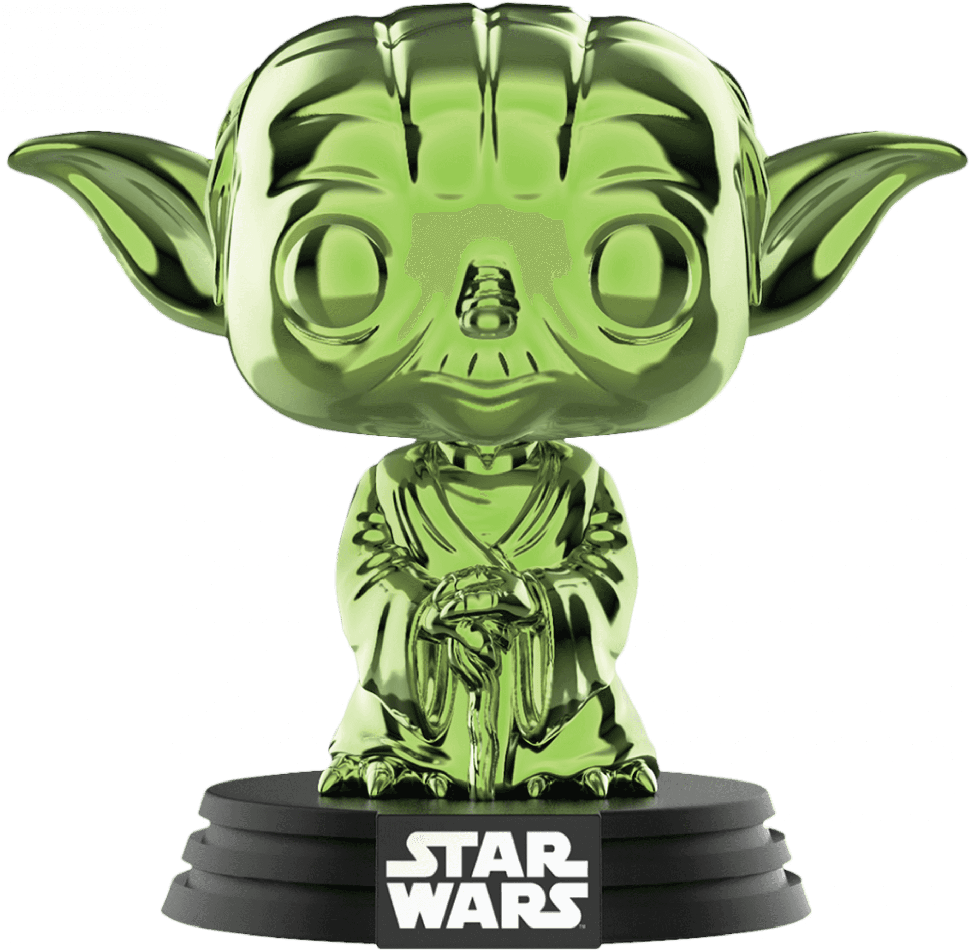 Green Yoda Funko Pop Figure PNG Image