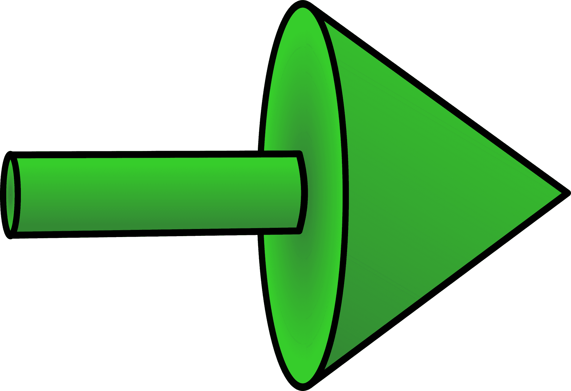 Green3 D Cone Graphic PNG Image