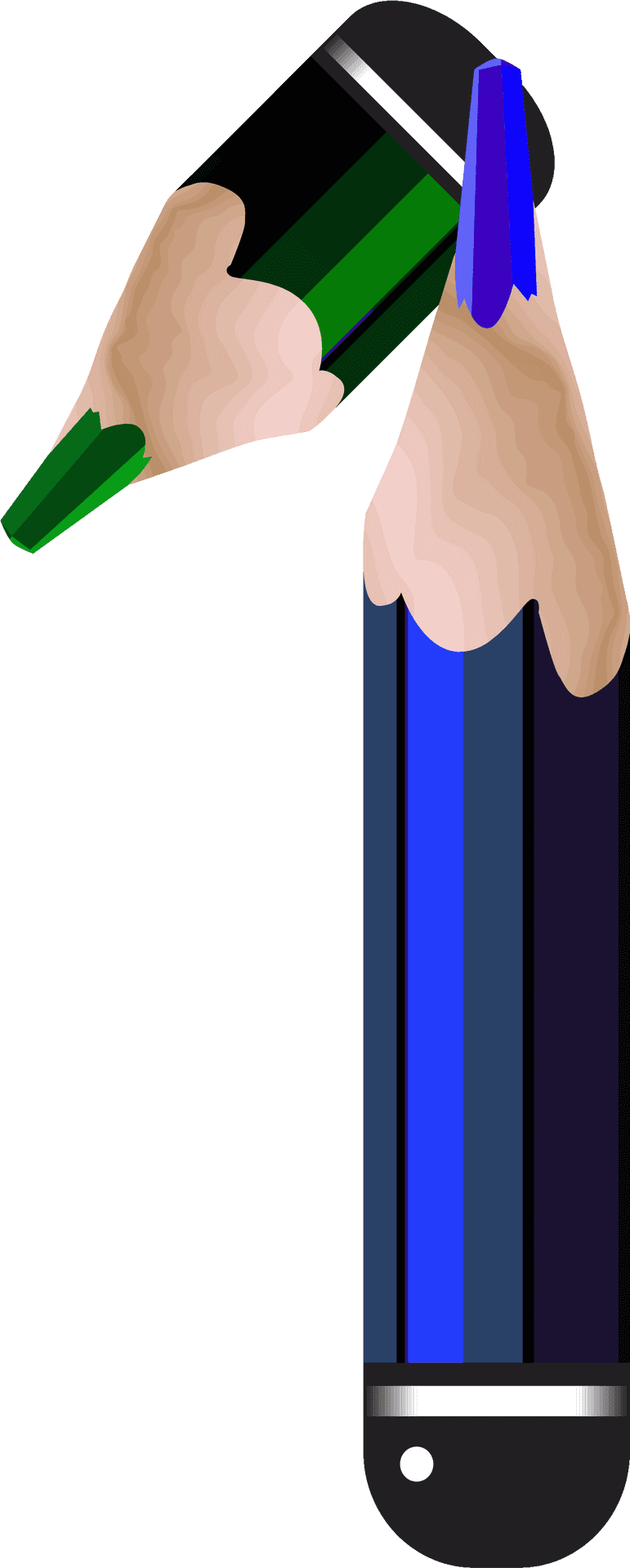 Greenand Blue Pencils Clipart PNG Image