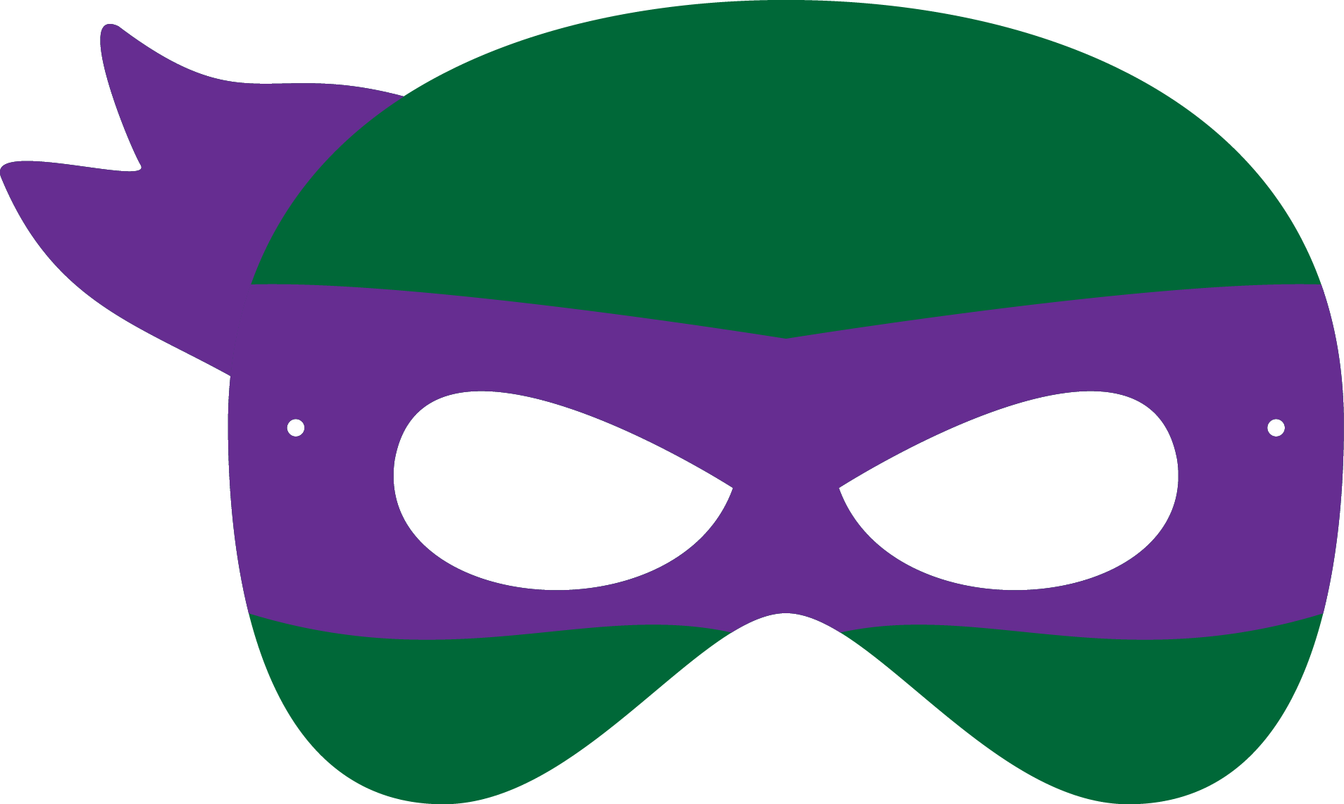 Greenand Purple Ninja Mask PNG Image