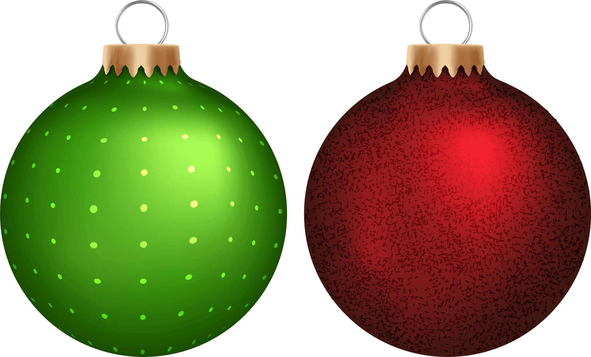 Greenand Red Christmas Baubles PNG Image