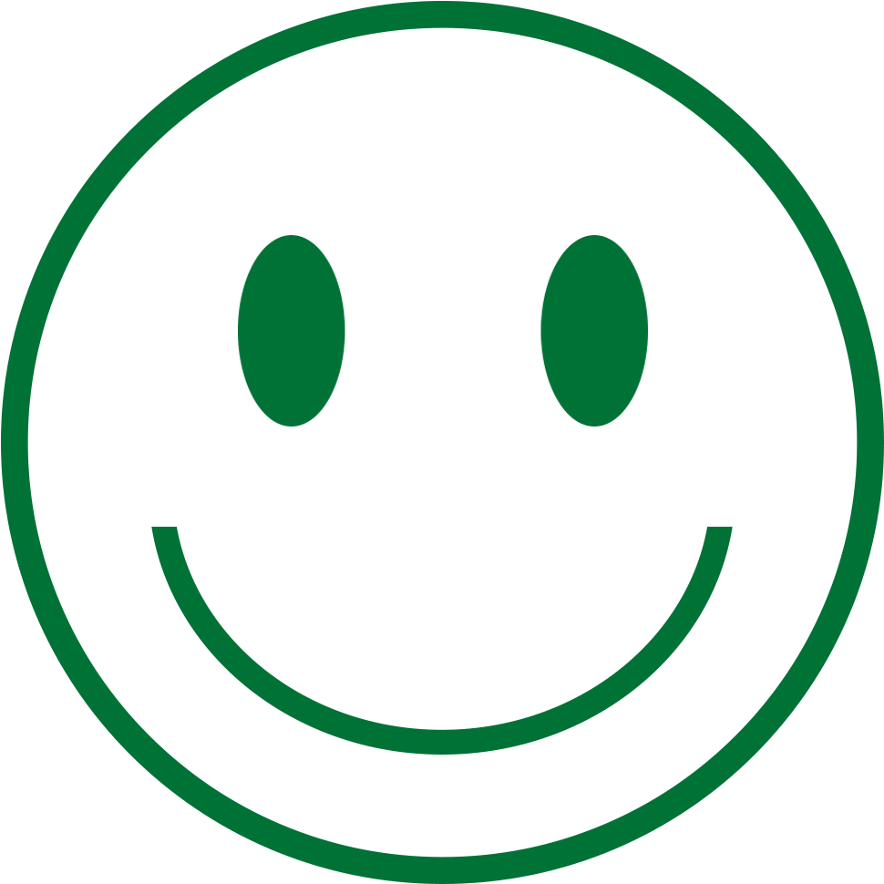 Greenand White Smiley Representation PNG Image