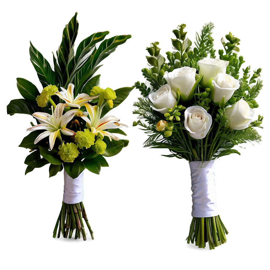 Greenery Wedding Bouquets Png Are32 PNG Image