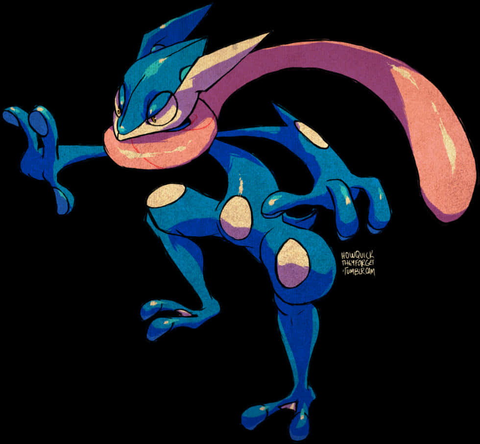 Greninja Artistic Stance PNG Image