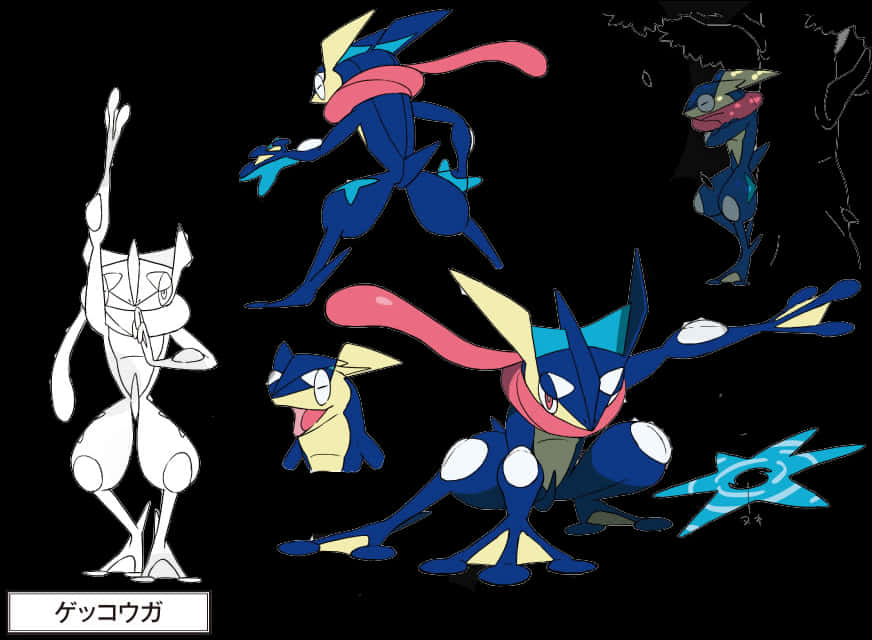 Greninja Pokemon Character Designs PNG Image