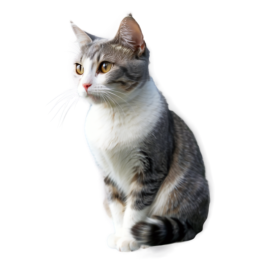 Grey And White Cat Png Pfn15 PNG Image