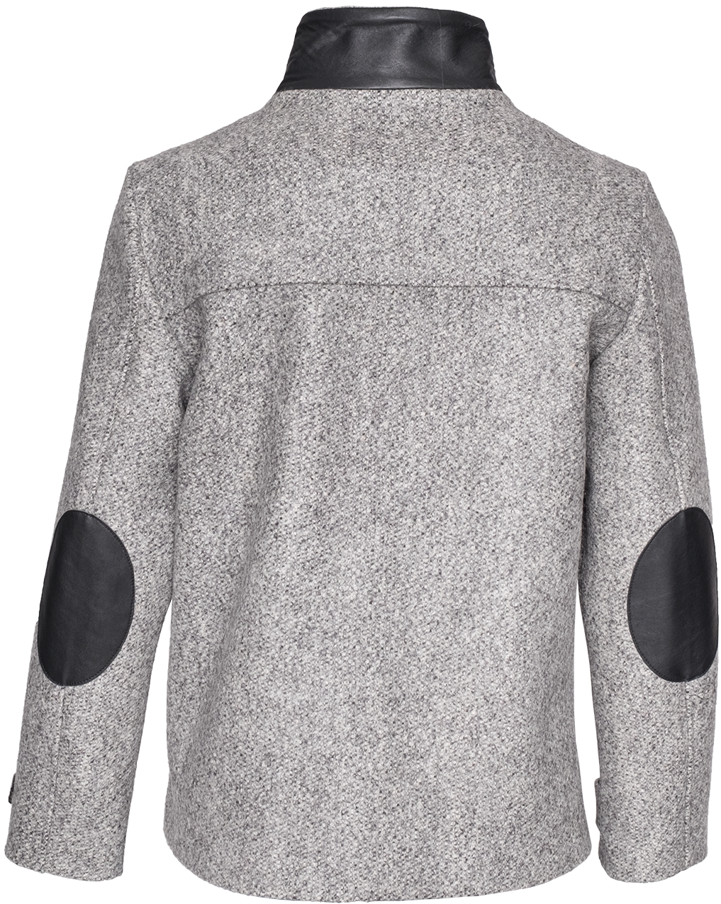 Grey Blazerwith Black Elbow Patches PNG Image