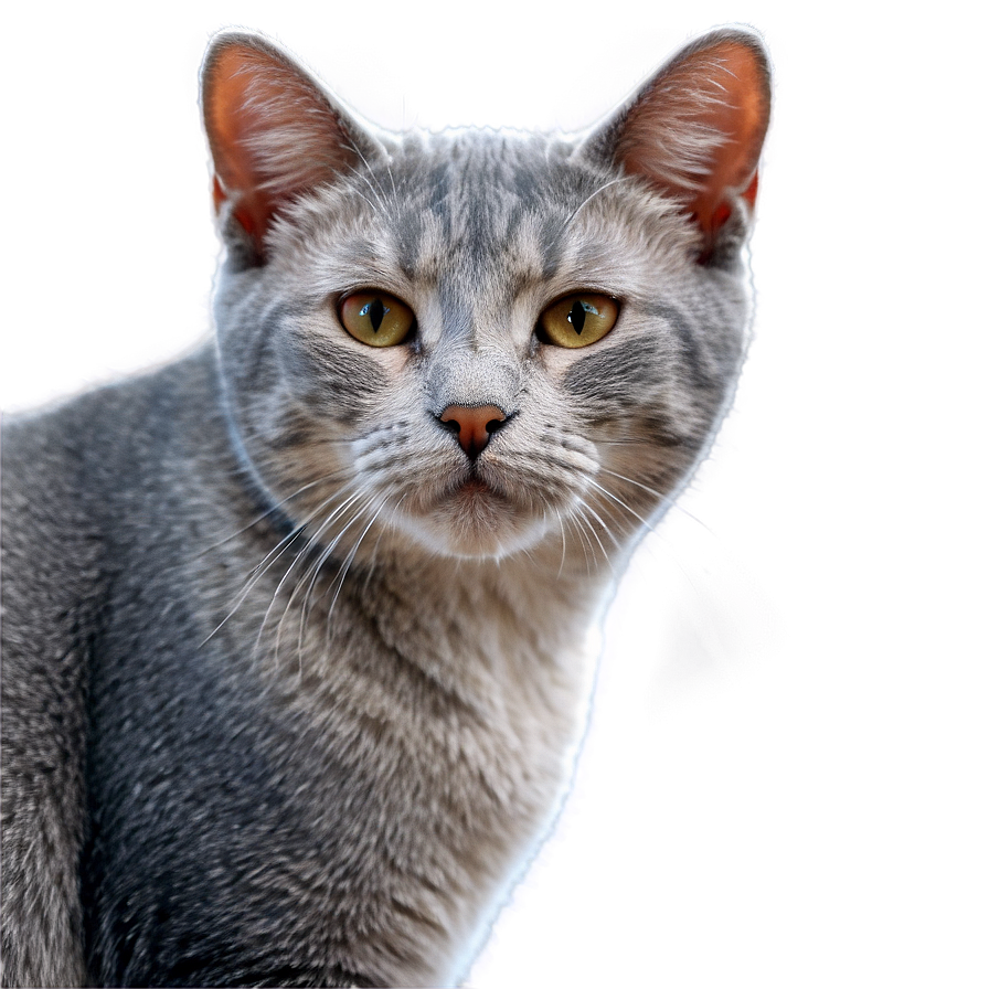 Grey Cat With Pink Nose Png Odu PNG Image