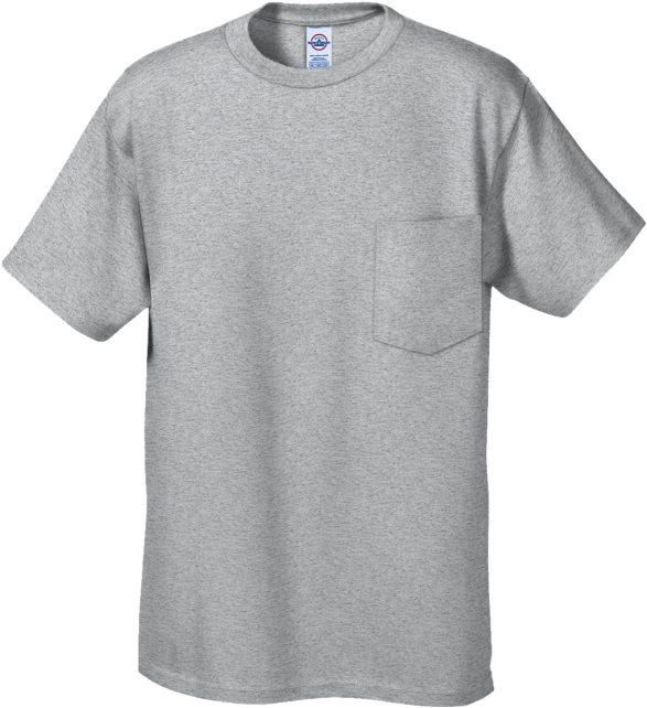 Grey Cotton T Shirtwith Pocket PNG Image