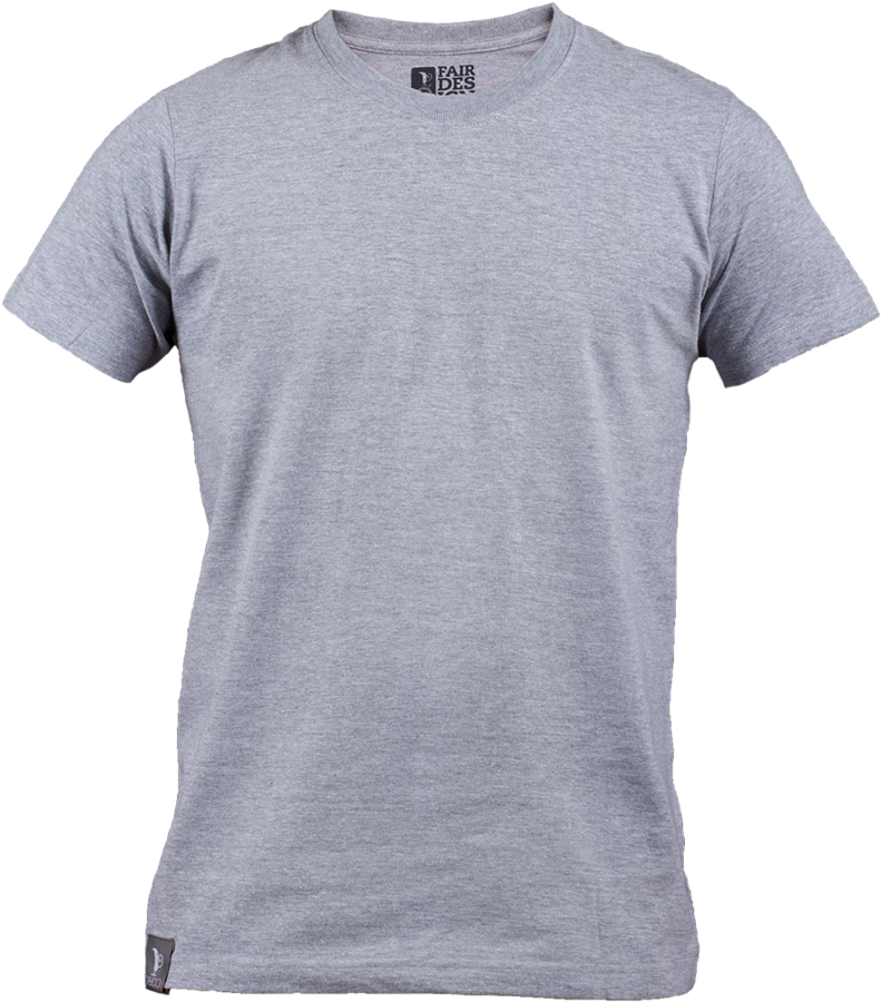 Grey Crewneck T Shirt Mockup PNG Image