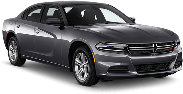 Grey Dodge Charger Side View PNG Image