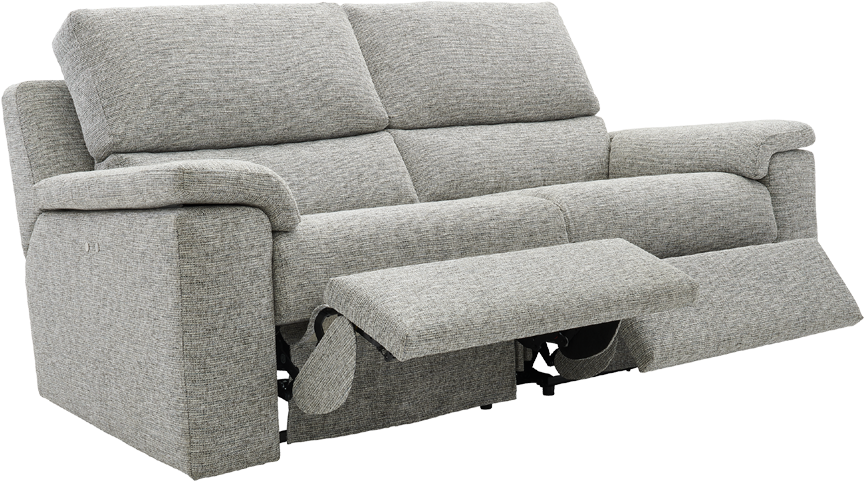 Grey Fabric Recliner Sofa PNG Image