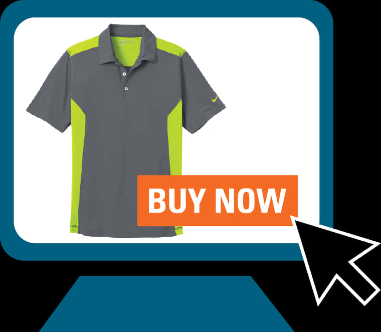 Grey Green Sports Polo Shirt Buy Now PNG Image