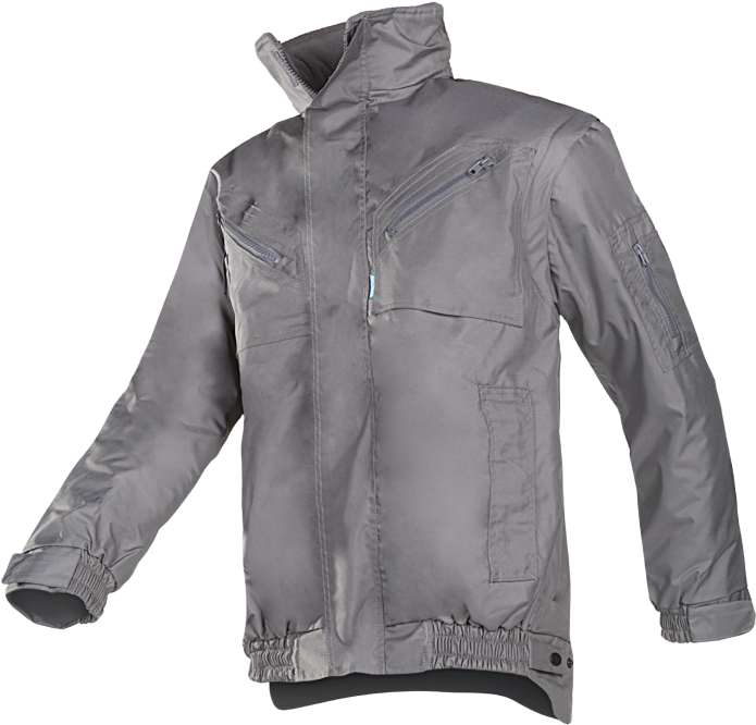 Grey Motorcycle Jacket Isolated PNG Image