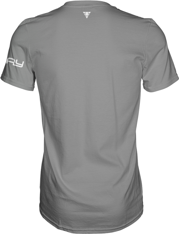 Grey Performance T Shirt Back View PNG Image