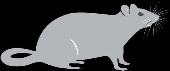 Grey Rat Silhouette PNG Image