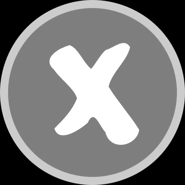 Grey Xon Circle Icon PNG Image