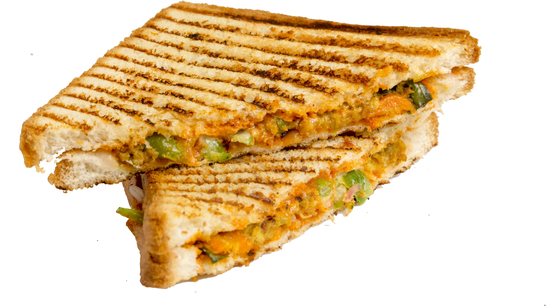 Grilled Cheese Sandwichwith Vegetables PNG Image