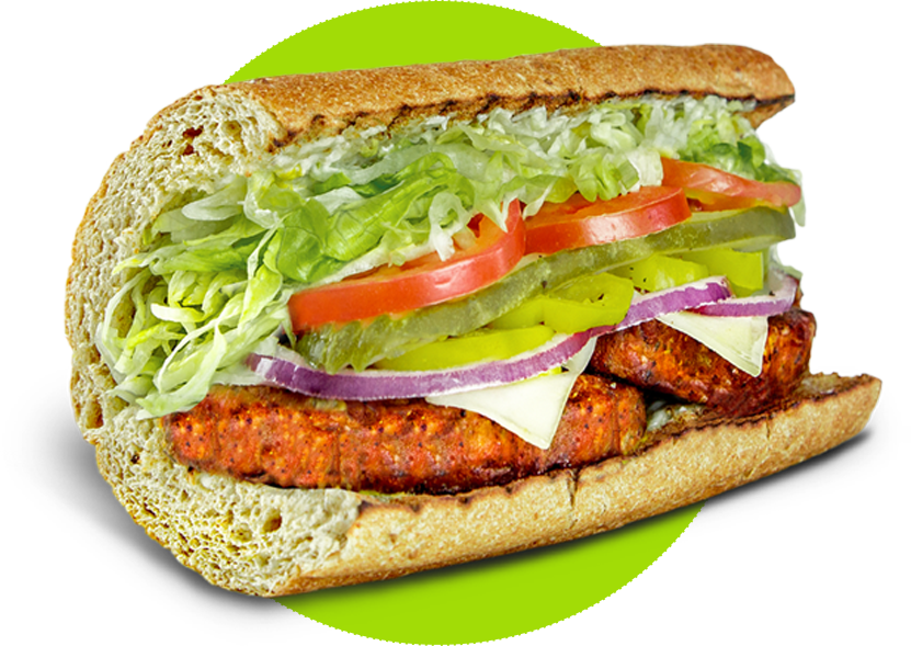 Grilled Chicken Sandwich Green Background.png PNG Image