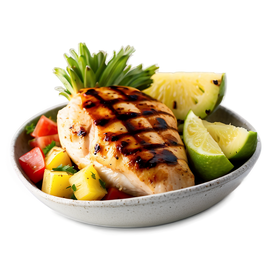 Grilled Chicken With Pineapple Salsa Png Hbn PNG Image