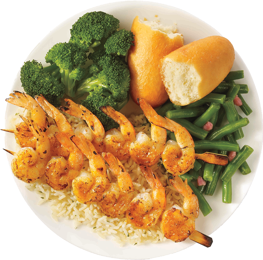 Grilled Shrimp Dinner Plate PNG Image