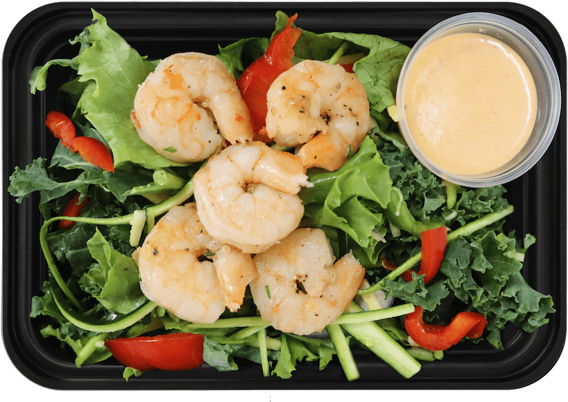 Grilled Shrimp Saladwith Dressing PNG Image